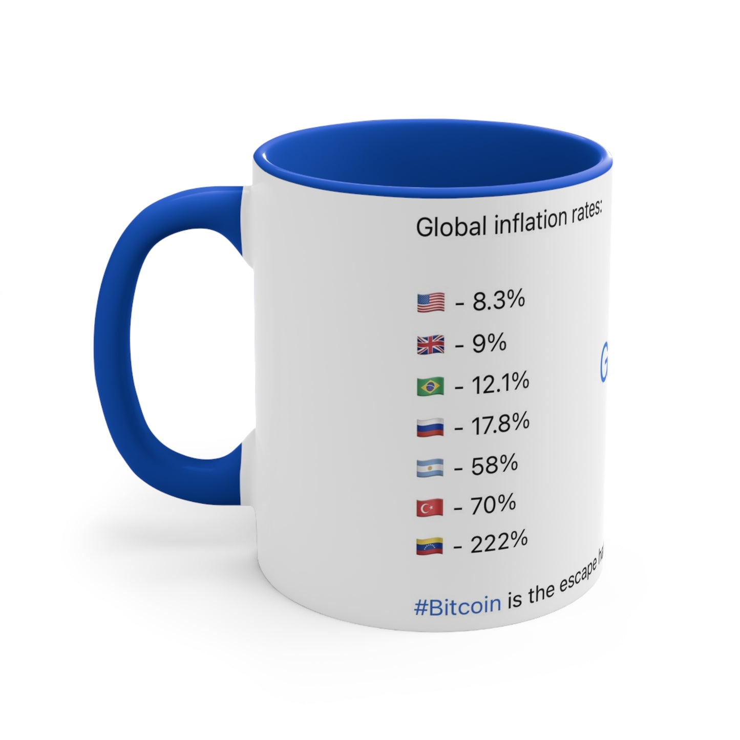 2022 Inflation Rates BTC 11oz Accent Mug