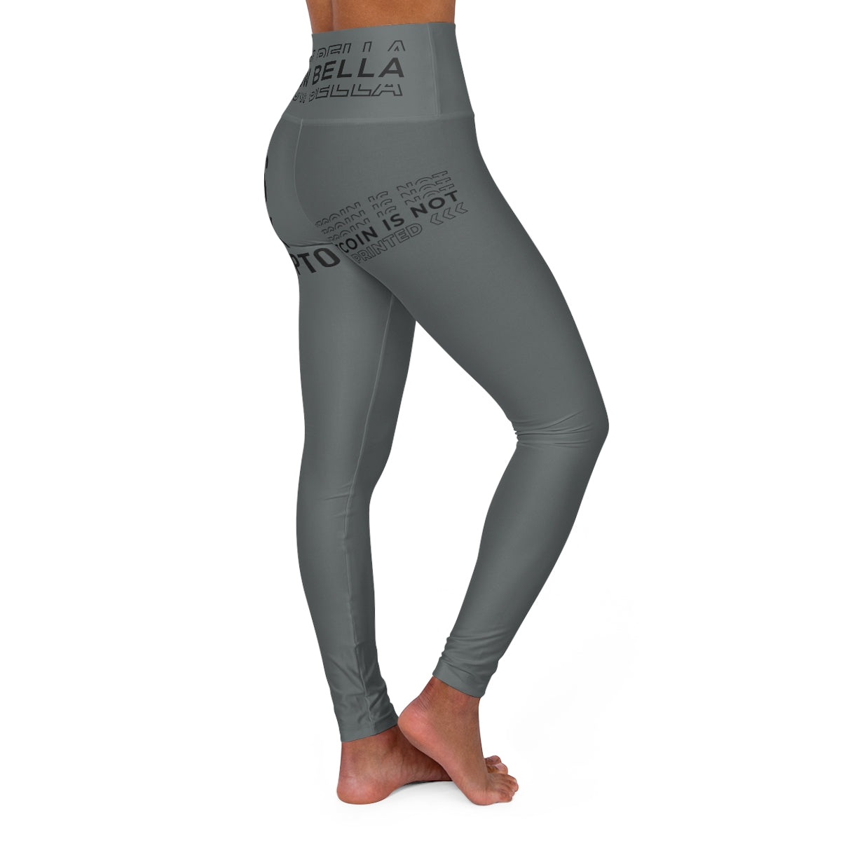 Lets Talk Crypto, Bitcoin is not Printed      High Waisted Yoga Leggings