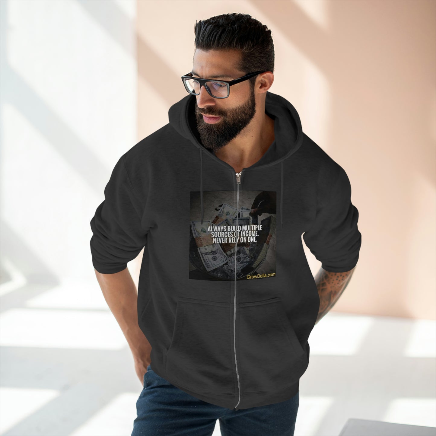 Never Depend on one river for Fish, Build Multiple Cash Flows Full Zip Hoodie