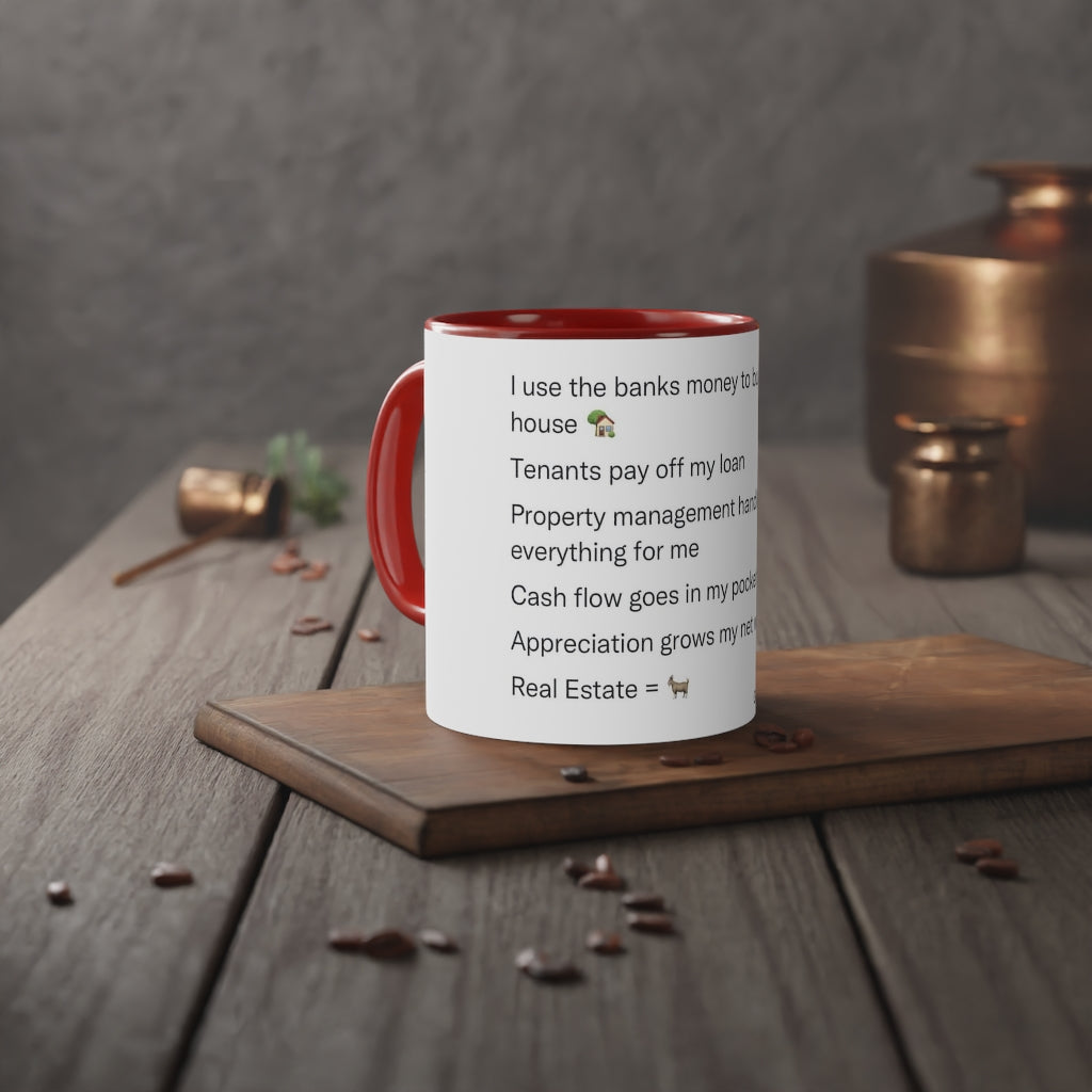 Cash flowing Real Estate White Accent Mug, 11oz