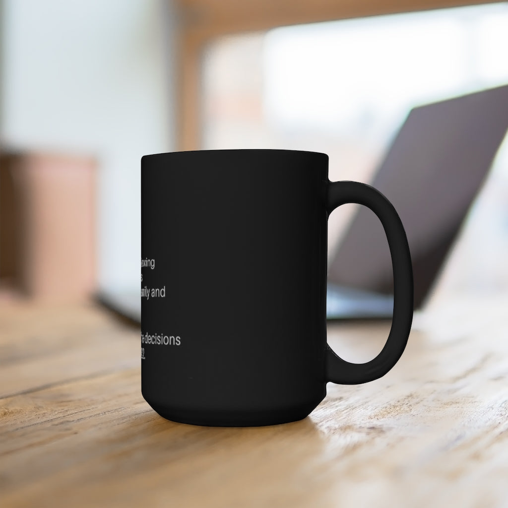 2022 Decisions make 2032. (Todays Decisions Affect tomorrow) Black Mug 15oz