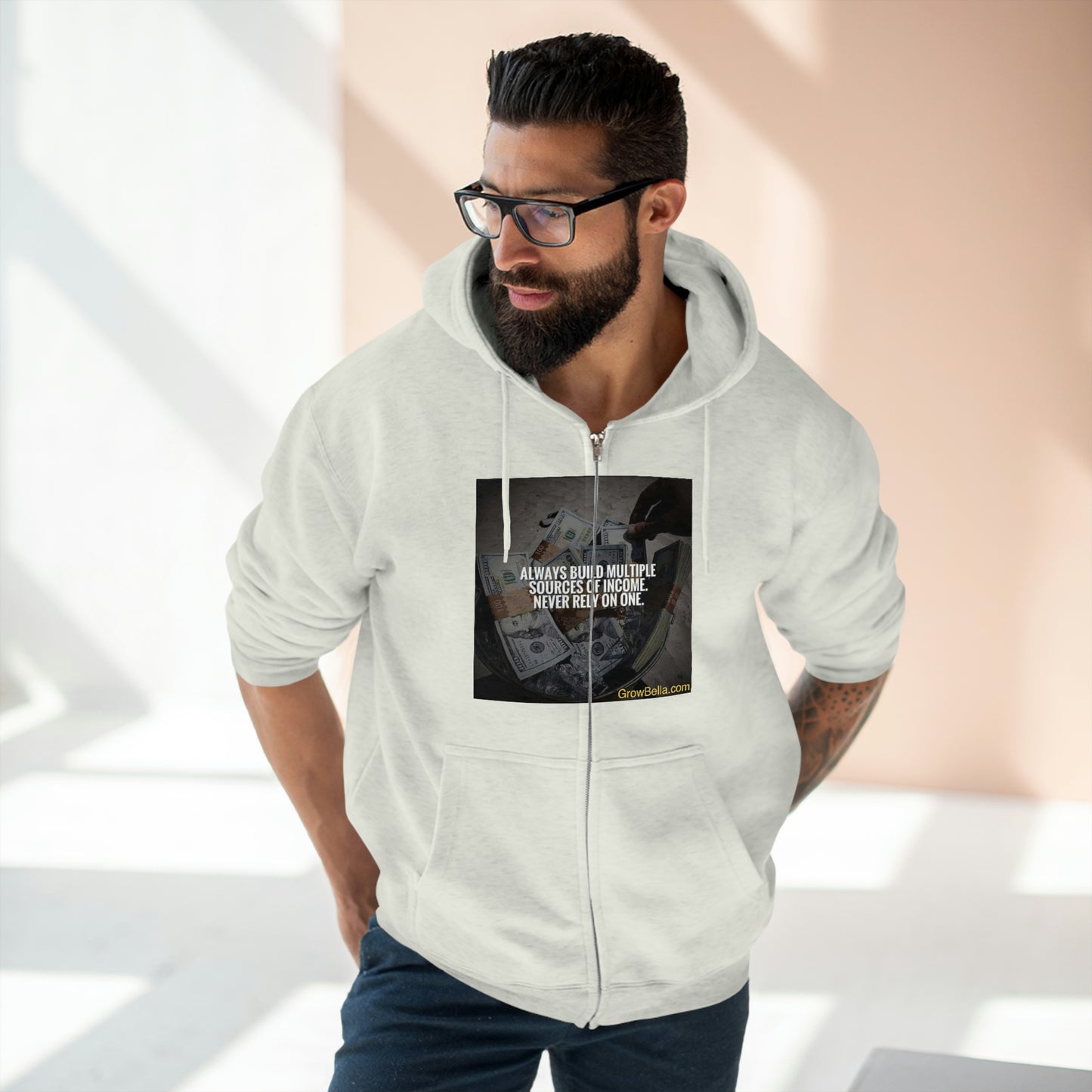 Never Depend on one river for Fish, Build Multiple Cash Flows Full Zip Hoodie