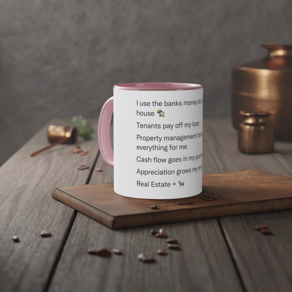 Cash flowing Real Estate White Accent Mug, 11oz