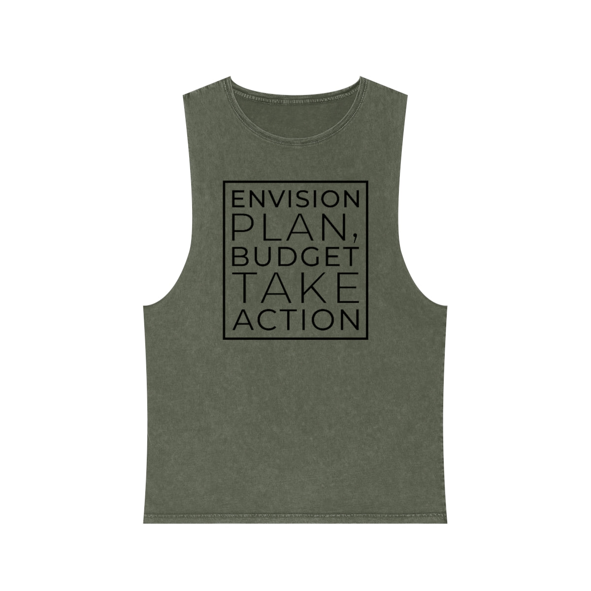 Envision Plan Budget Take Action Stonewash Tank Top