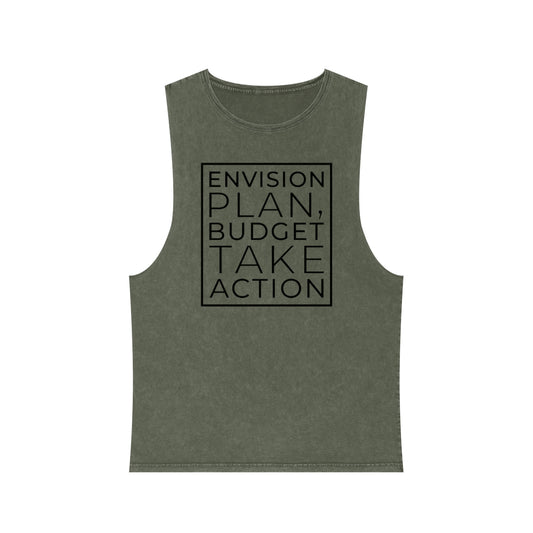 Envision Plan Budget Take Action  Stonewash Tank Top