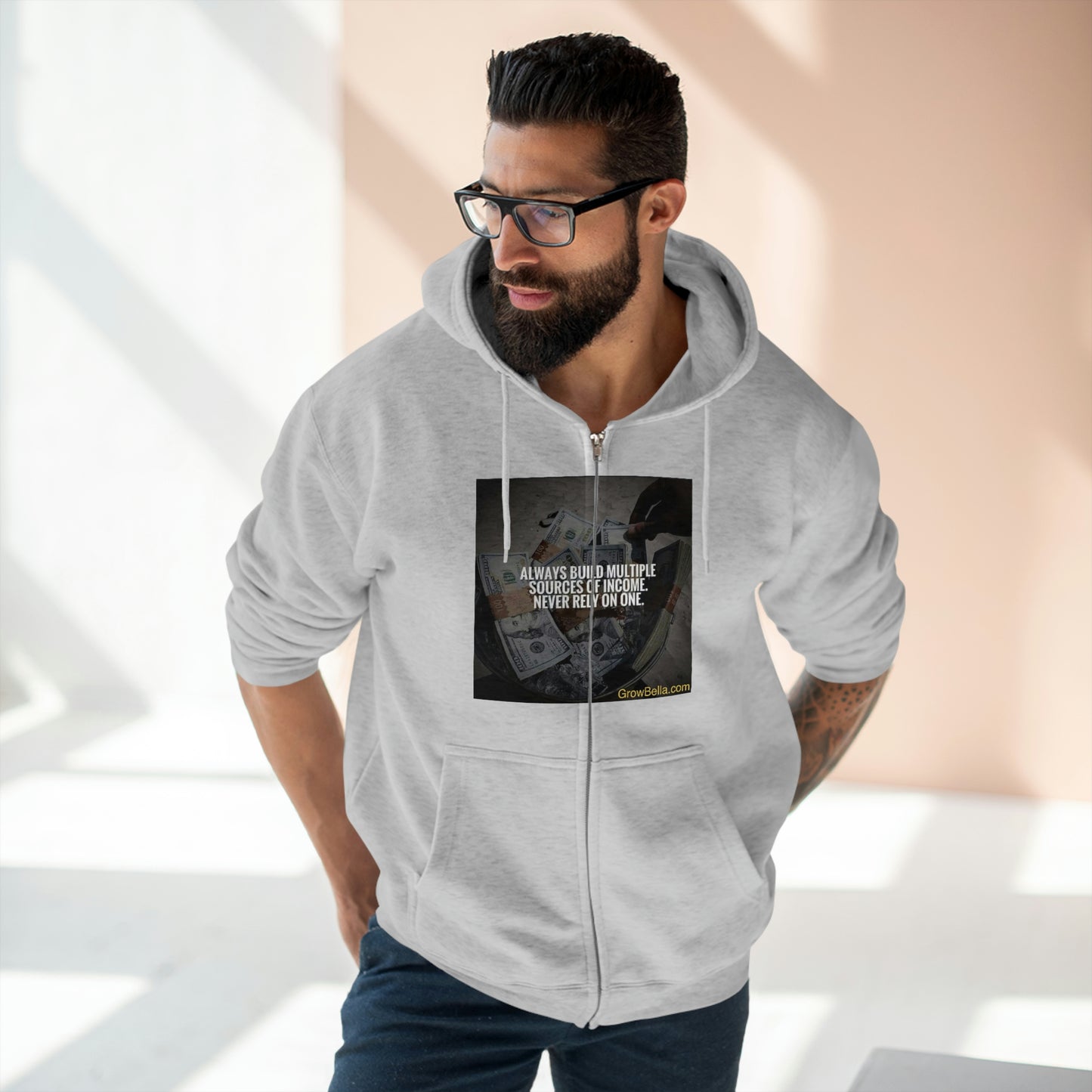 Never Depend on one river for Fish, Build Multiple Cash Flows Full Zip Hoodie