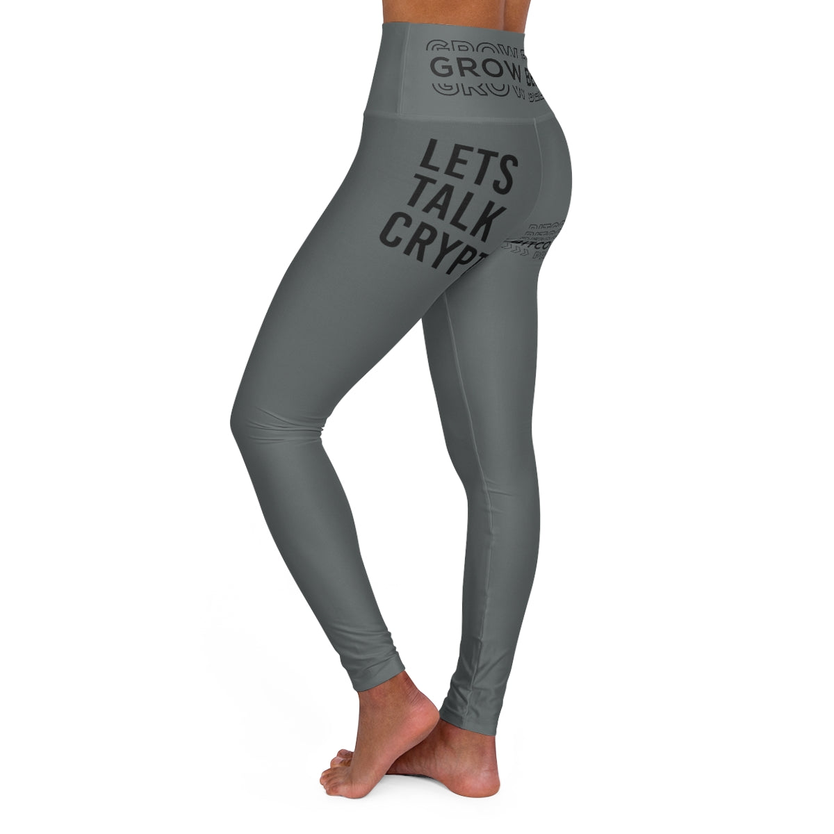 Lets Talk Crypto, Bitcoin is not Printed      High Waisted Yoga Leggings