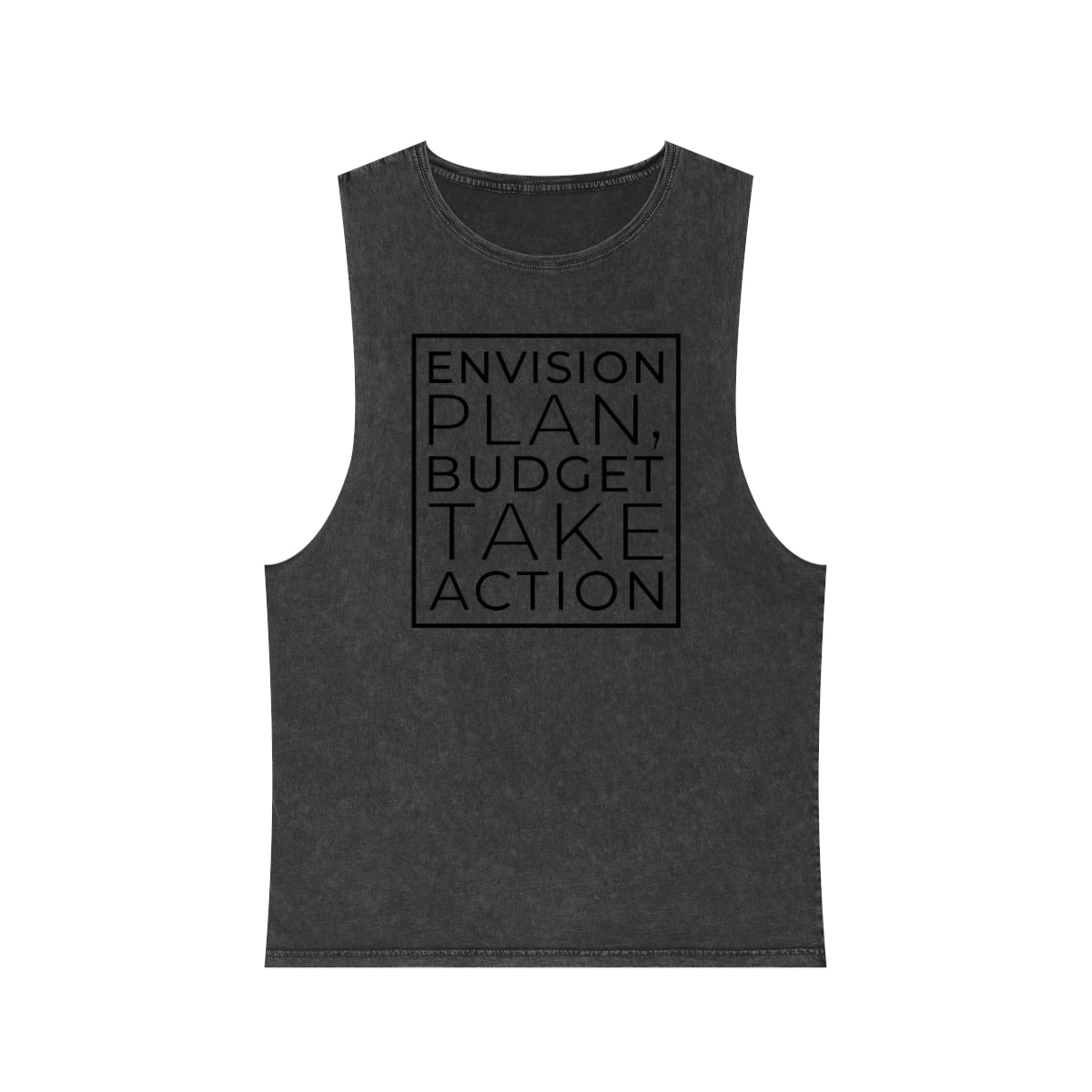 Envision Plan Budget Take Action Stonewash Tank Top