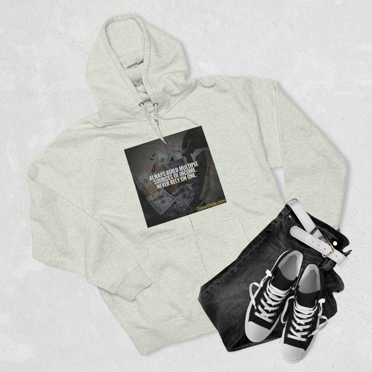 Never Depend on one river for Fish, Build Multiple Cash Flows Full Zip Hoodie
