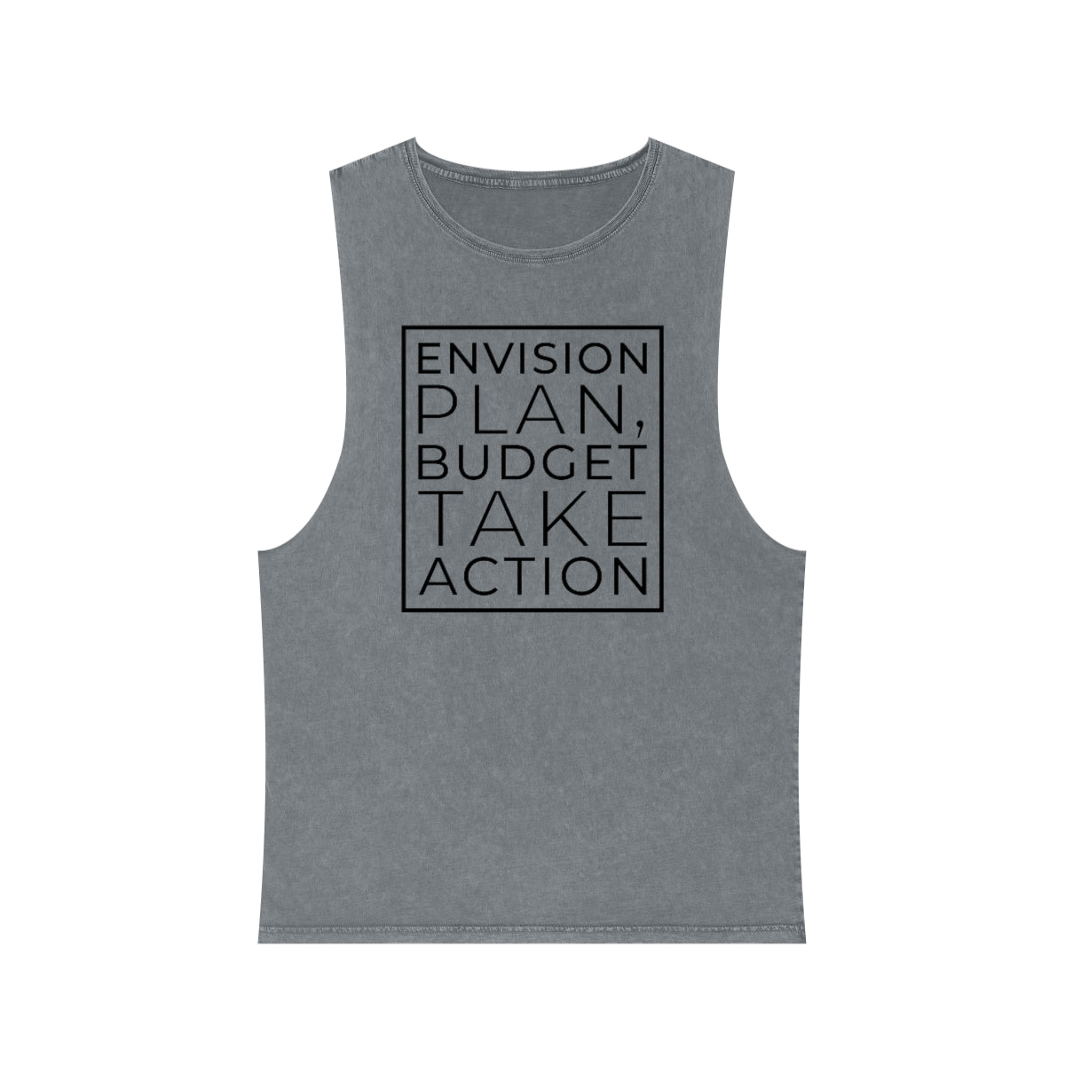 Envision Plan Budget Take Action Stonewash Tank Top