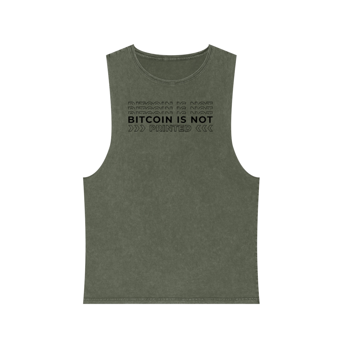 Bitcoin is Not Printed Stonewash Tank Top