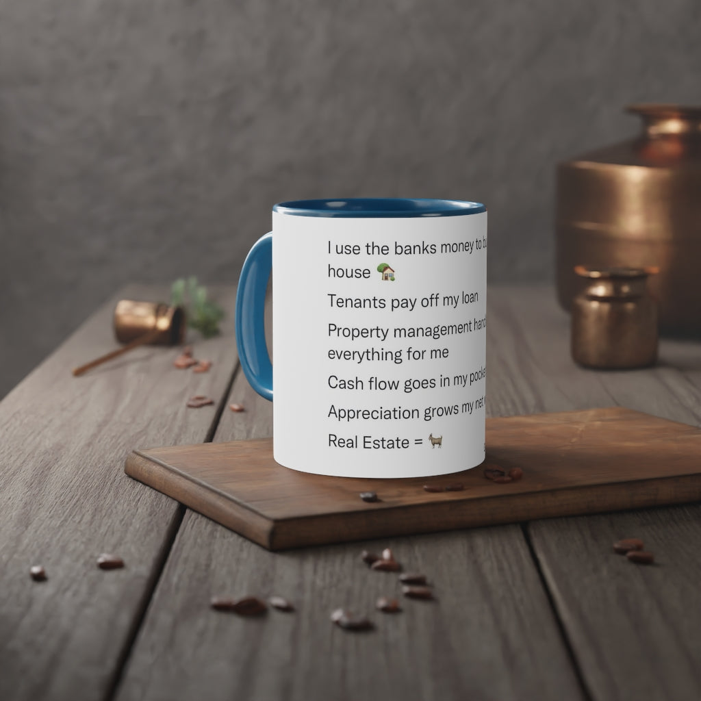 Cash flowing Real Estate White Accent Mug, 11oz