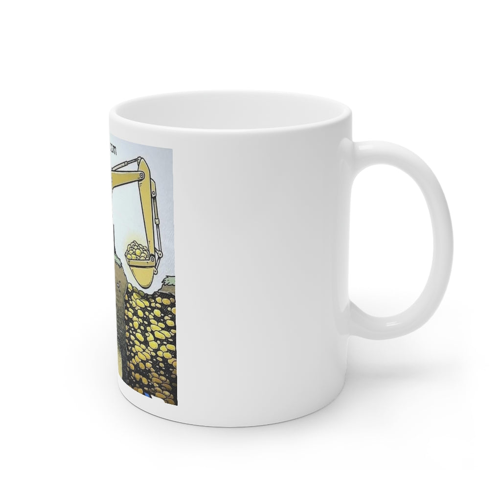 Land Development Work smarter not hard White Ceramic Mug, 11oz and 15oz