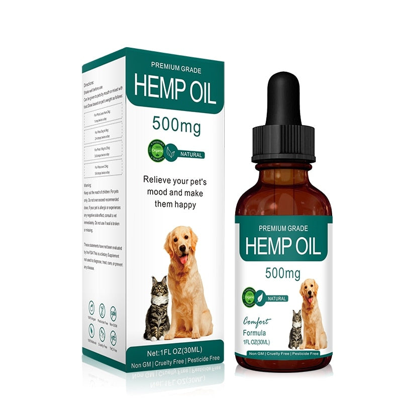 Hemp Oil For Dogs Cats Relieve Stress & Pain